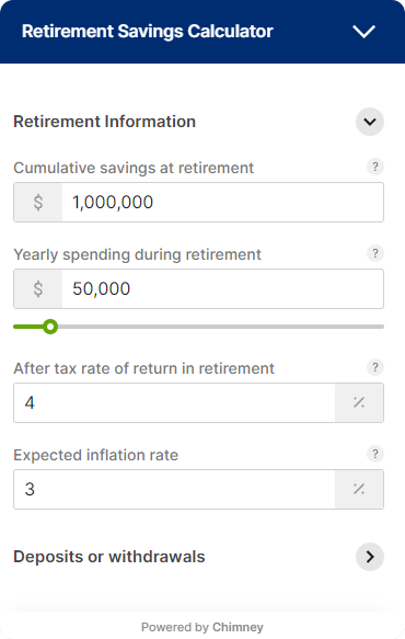 Retirement savings calculator 