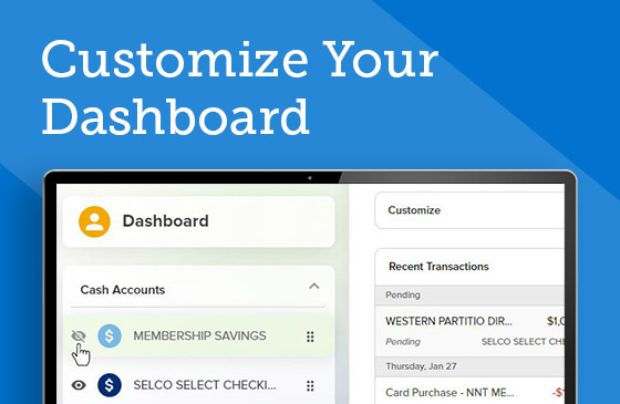 Customize your dashboard for digital banking graphic
