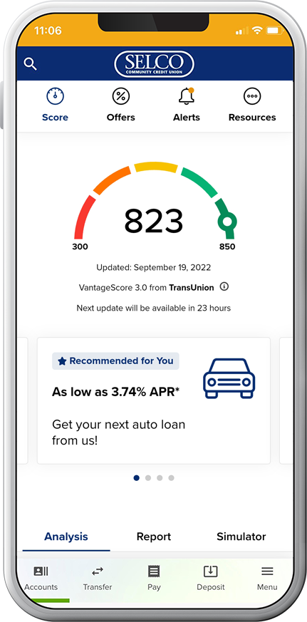 Track your credit score app feature graphic