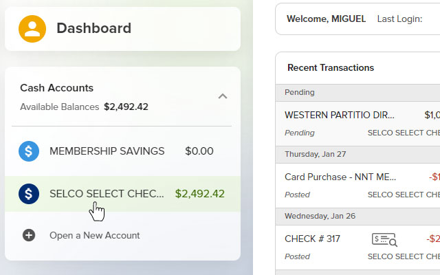 Download transaction history step 1