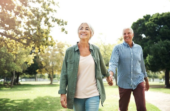 Two older people excited about Medicare