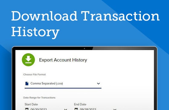 Download your transaction history graphic
