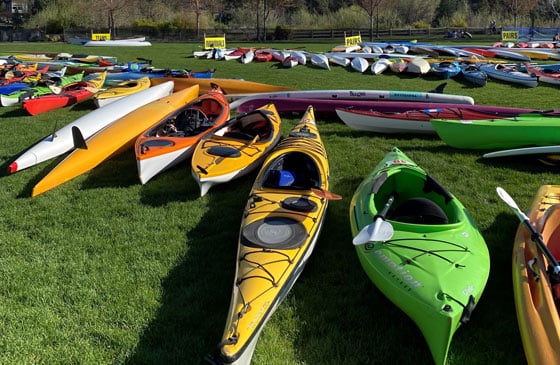 Kayaks at the Pole Pedal Paddle