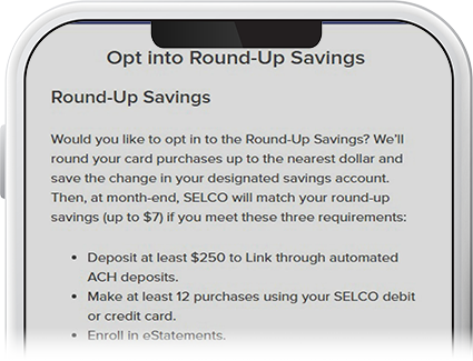 Enroll in Round-Up Savings - Step 3