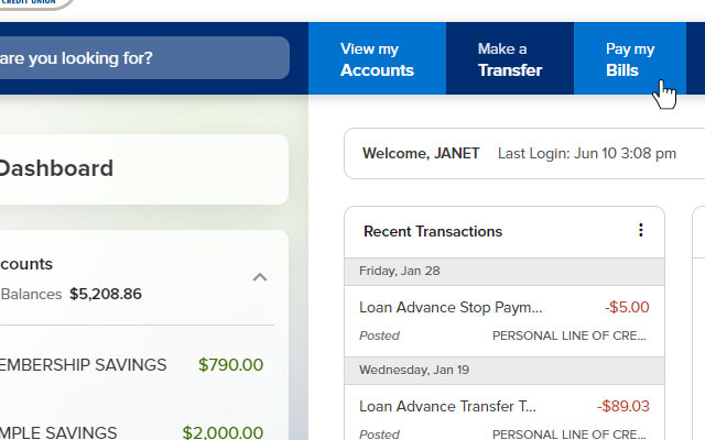 View scheduled bill payments and history step 1