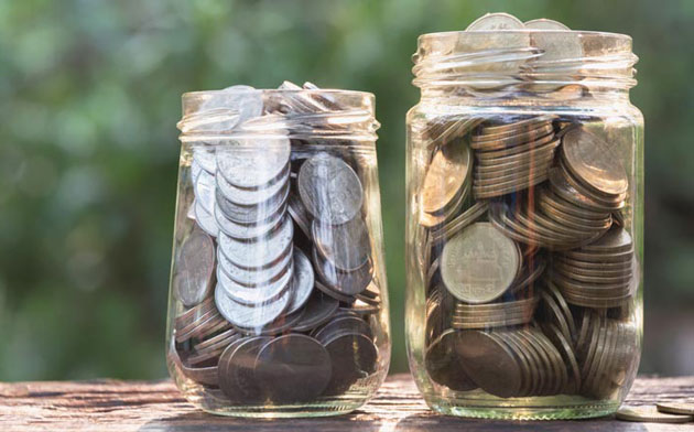 Two Jars Filled With Change