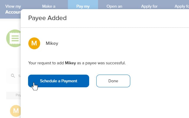 Add bill pay payee step 4