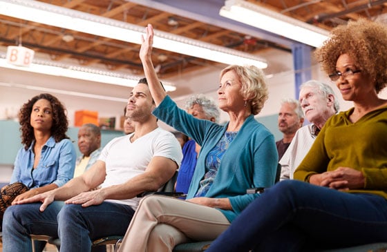 People attending a seminar.