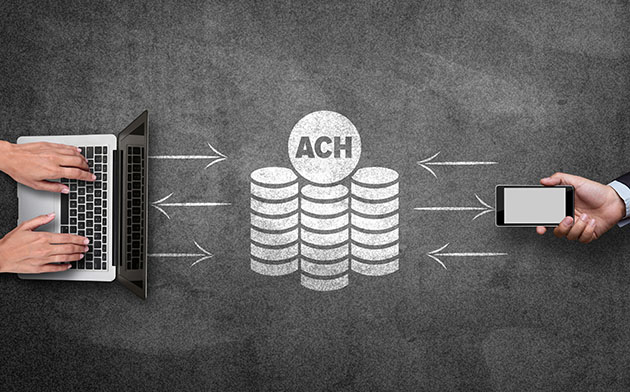 Conceptual graphic displaying ACH transfers