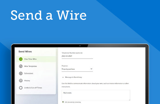 Send a wire graphic