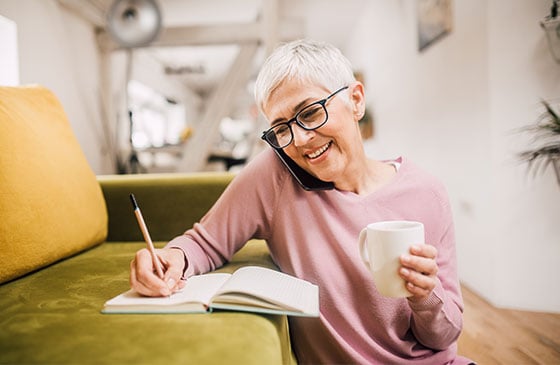 Older women using phone banking