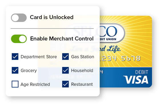 Debit and credit card controls graphic