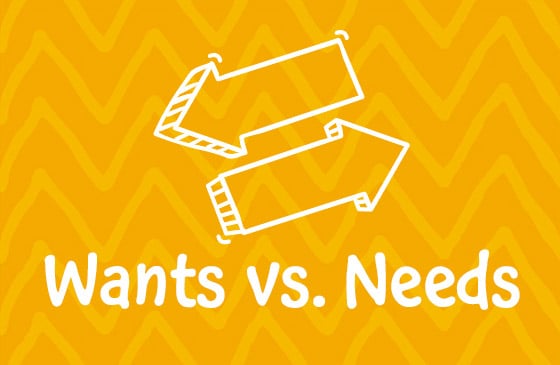 Wants vs needs graphic