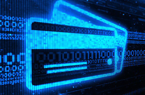 Digital rendering of a credit card