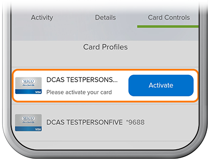 Activate your card step 2