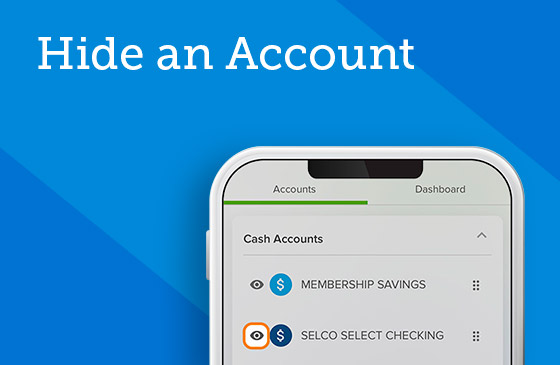 Hide a bank account graphic