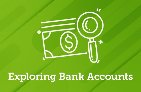 Exploring bank account options graphic