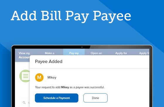 Add a bill pay payee graphic