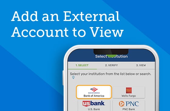 Add an external financial account to view graphic 