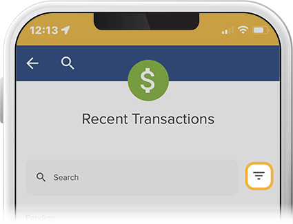 View and sort recent transactions step 2