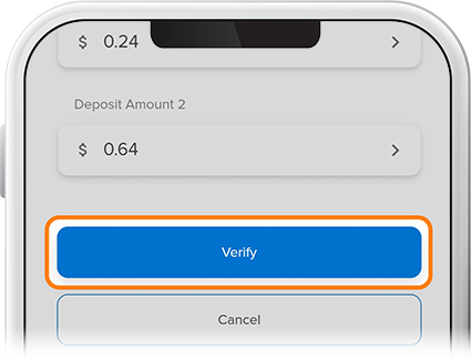 Verify test deposit step 4