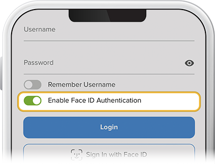 Enable touch or face id for digital banking step