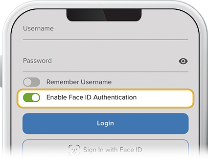 Enable touch or face id for digital banking step