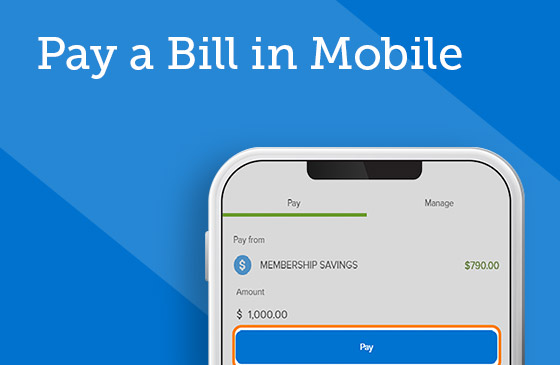 Pay a bill on mobile graphic