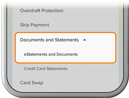 Sign up for estatements step 1
