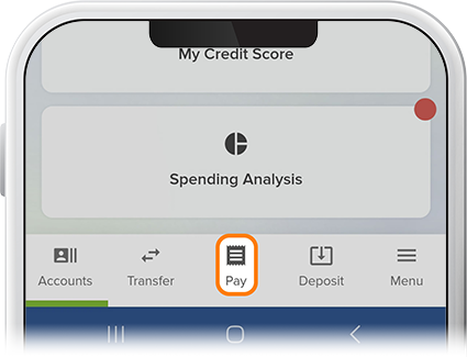 Search Bill Pay History Graphic Step 1