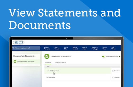 View statements and documents digital banking graphic