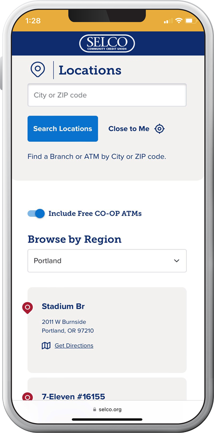 SELCO Community Credit Union ATM locations