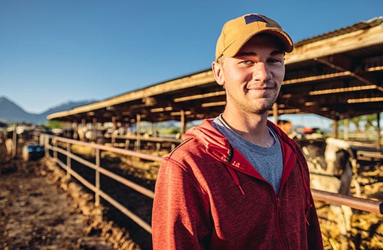 Man working on a farm