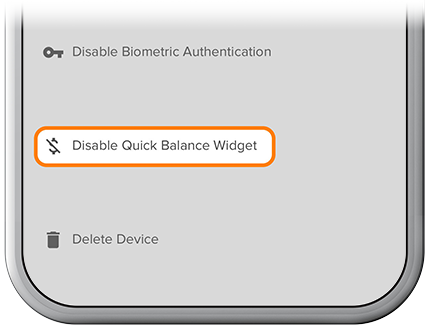 Enable quick balance widget step 7