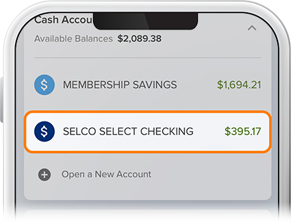 Request a new SELCO community credit union debit card step 1