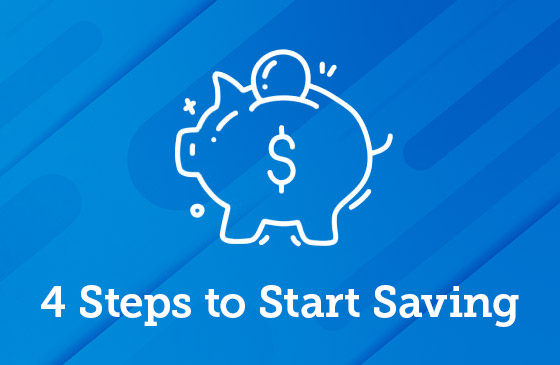 4 steps to start a savings plan graphic