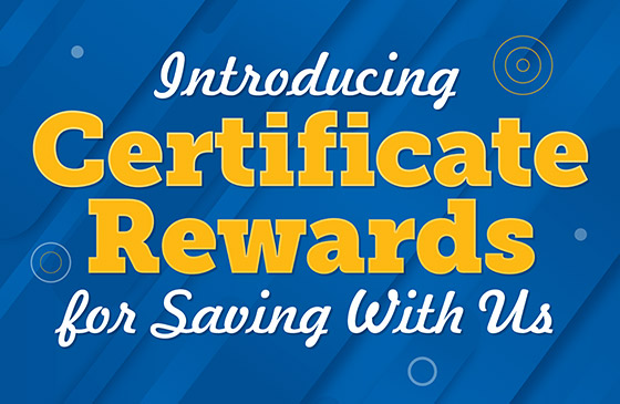 Certificate loyalty rewards program with SELCO Community Credit Union graphic