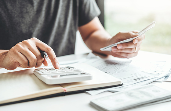 Person completing tax paperwork