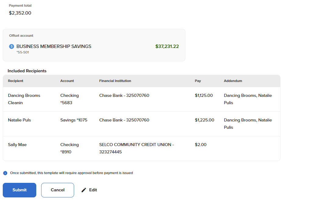 Schedule ACH Templates - Step 4