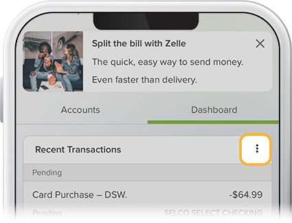 View recent transactions step 3