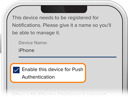 Enable Push Authentication - Step 1