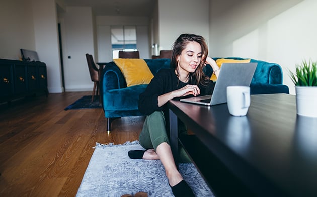 Young woman on a laptop.