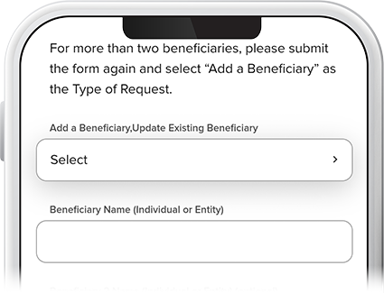 Add A Beneficiary - Step 3