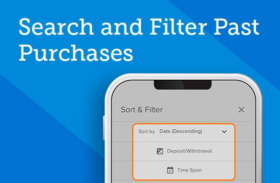 Search and filter past purchases
